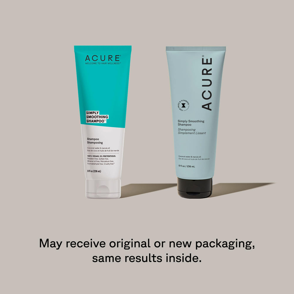 Acure Simply Smoothing Shampoing mousse: texture légère pour cheveux sans surcharge.