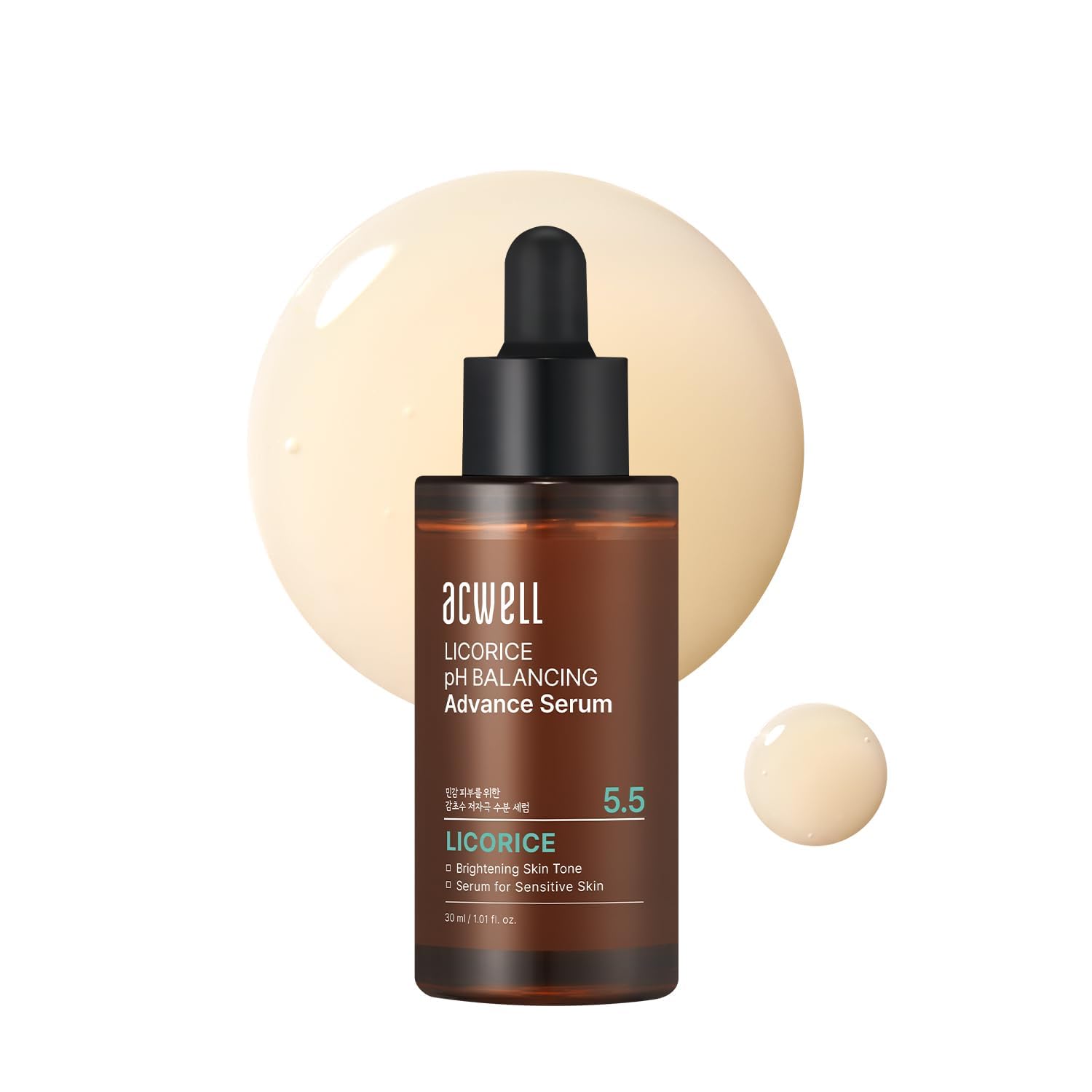 ACWELL Licorice pH Balancing Serum – bouteille élégante et hydratation durable