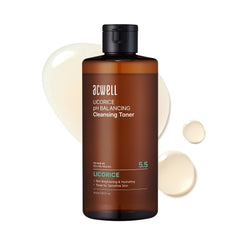 ACWELL Toner réglisse – bouteille montrant l équilibre du pH et l hydratation.