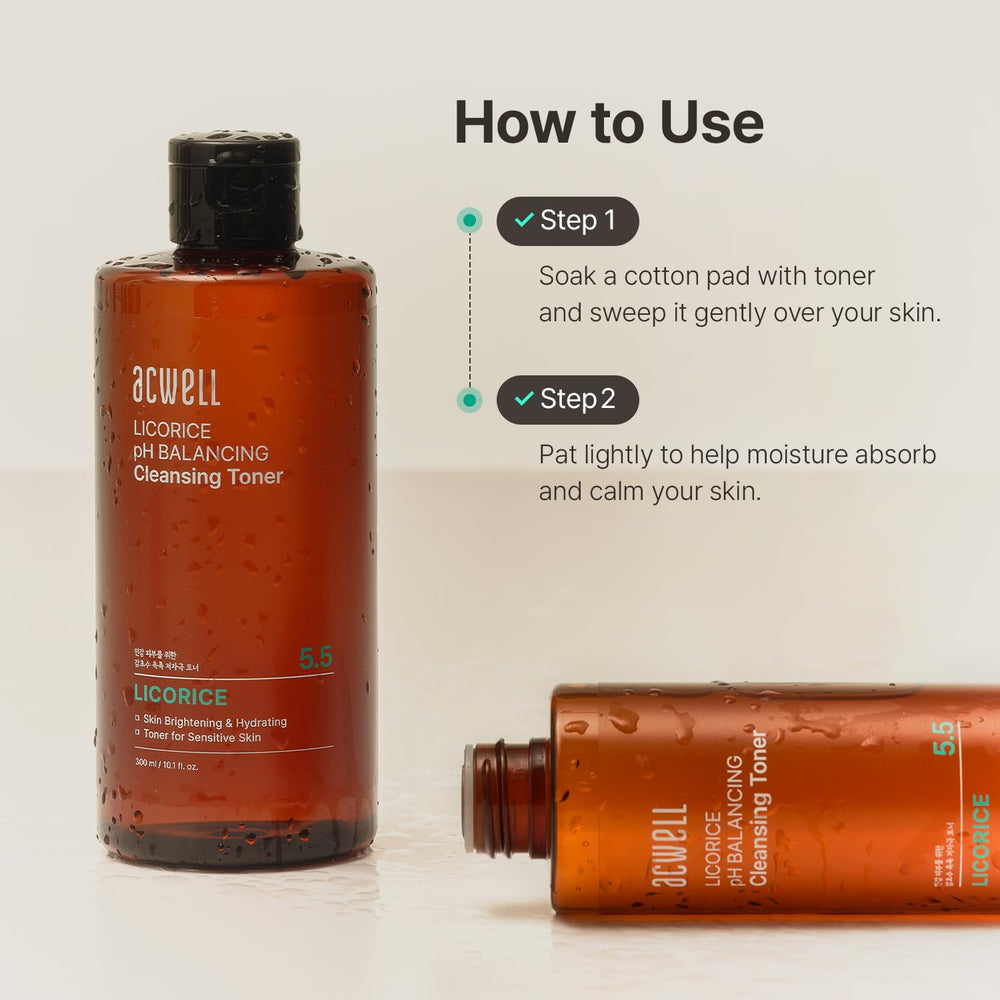 ACWELL Toner réglisse – ingrédients clés réglisse et acides aminés.