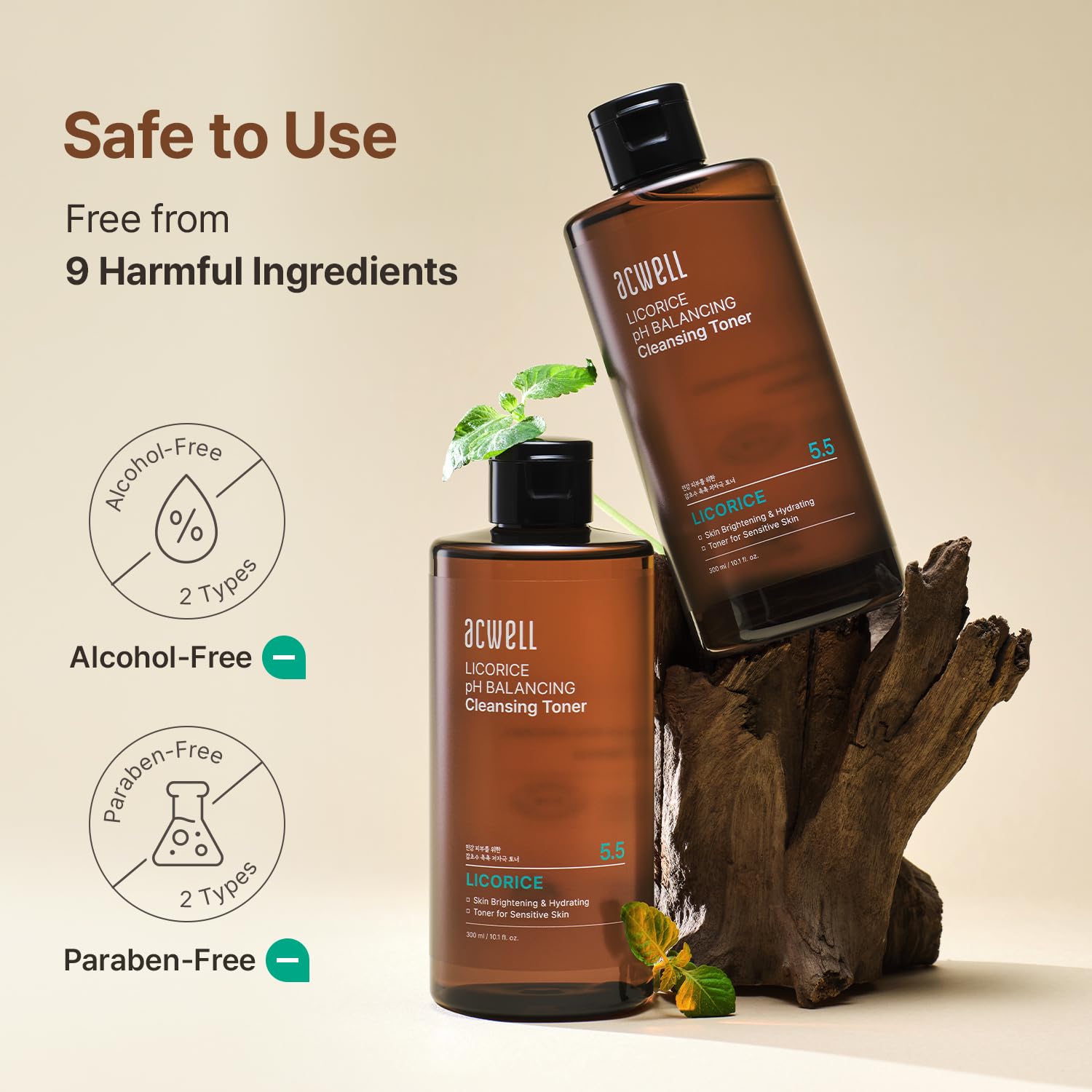 ACWELL Toner réglisse – routine du soir pour une peau équilibrée.