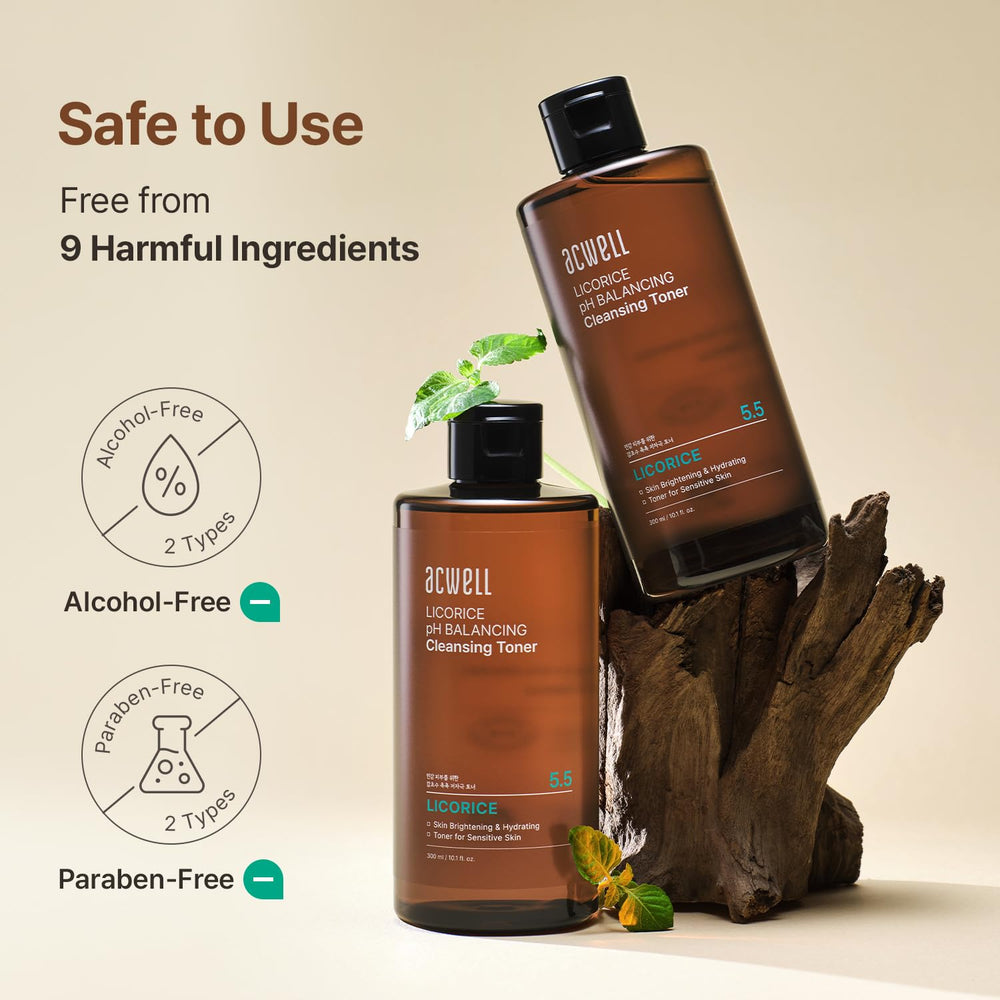 ACWELL Toner réglisse – routine du soir pour une peau équilibrée.