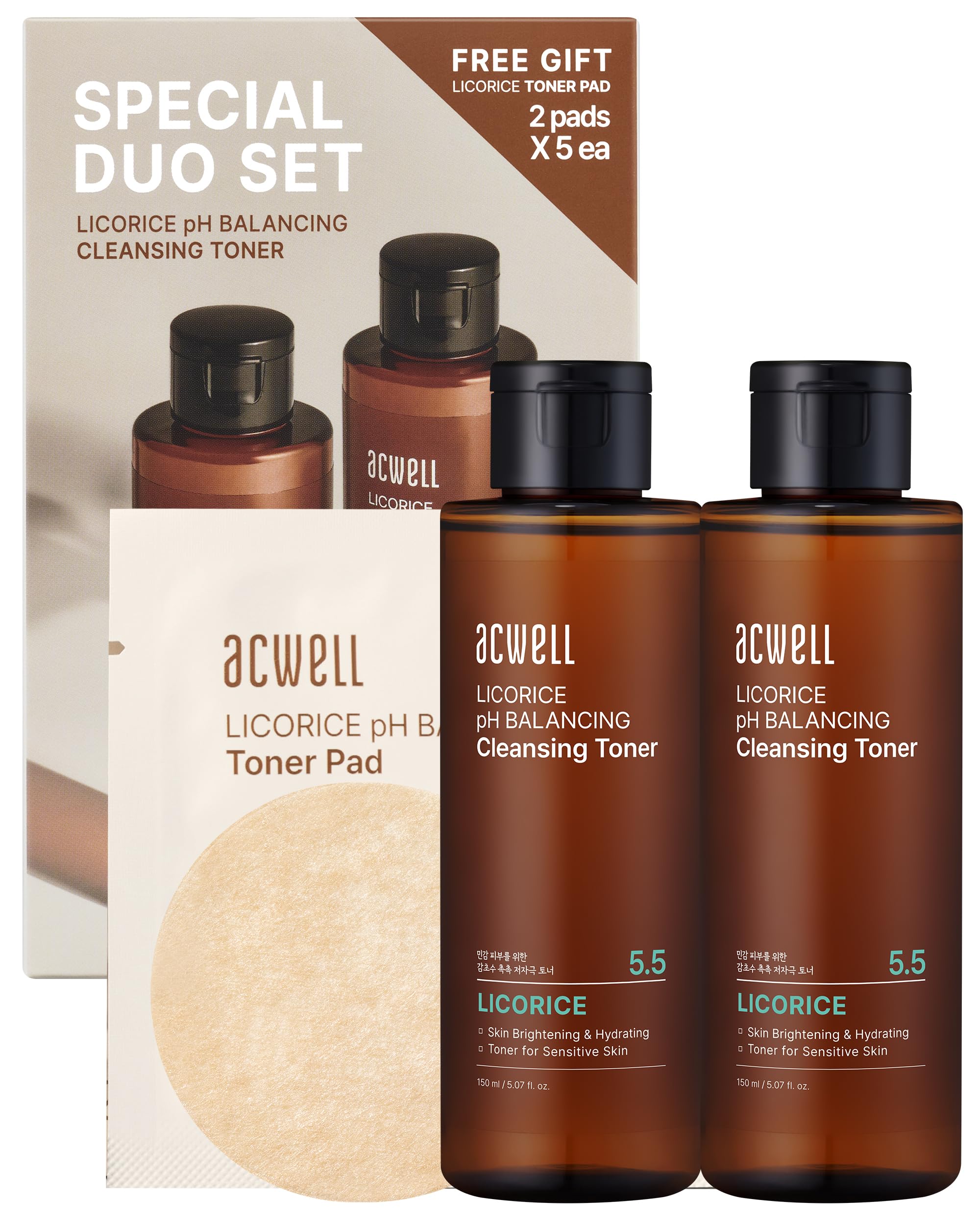 ACWELL tonique réglisse – bouteille élégante pour équilibrer le pH et hydrater légèrement.
