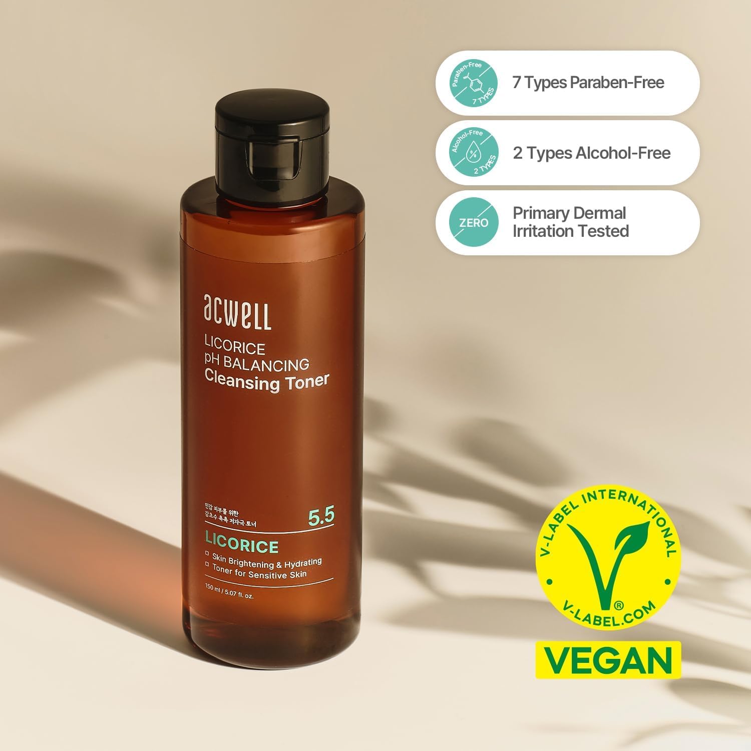 ACWELL tonique réglisse – coton imbibé prêt pour démaquillage en douceur.