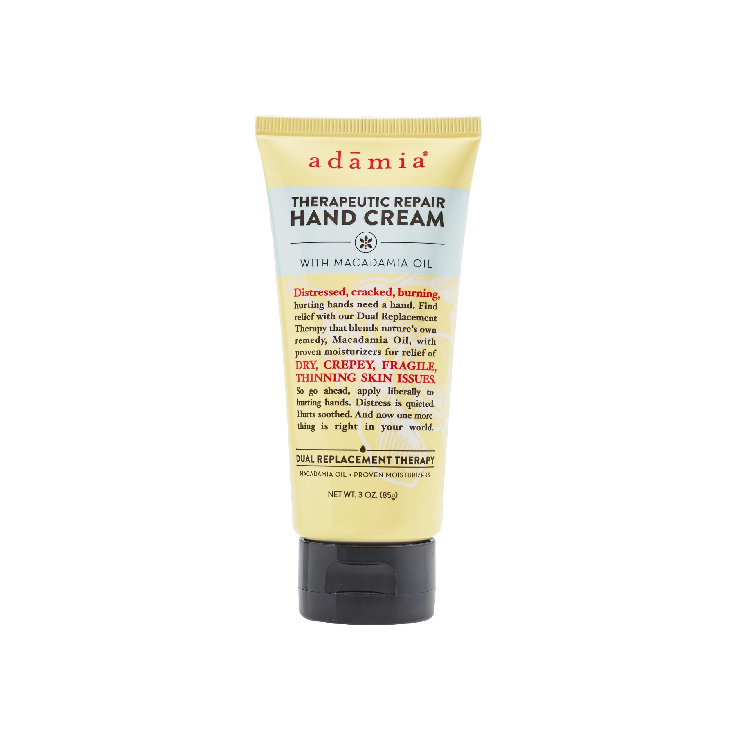 Adamia Crème Mains Réparatrice en tube : hydratation ciblée pour les mains sèches.