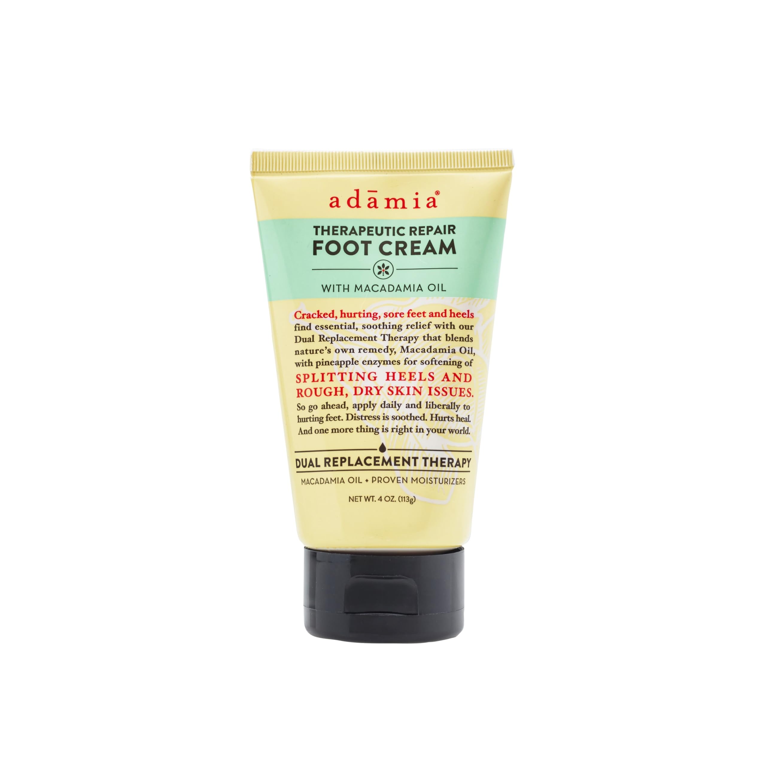 Crème Adamia pour pieds dans son tube, pratique et prête à l’emploi.