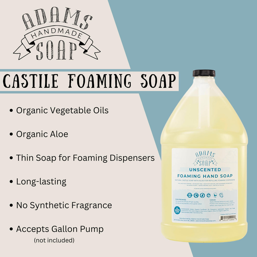 Utilisation du savon mousse Adams pour mains au quotidien sans parfum.