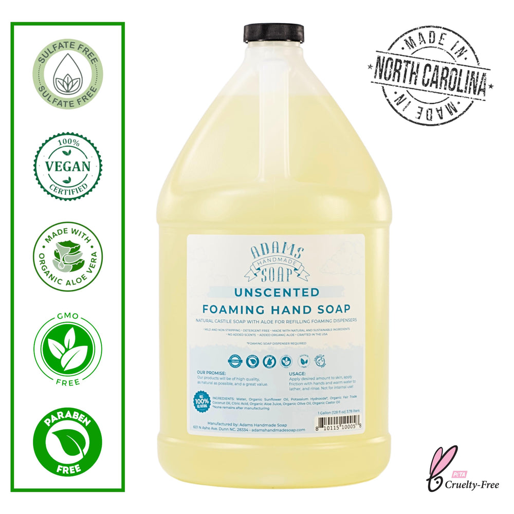 Étiquette et emballage éco-responsable Adams Handmade Soap sans parfum.