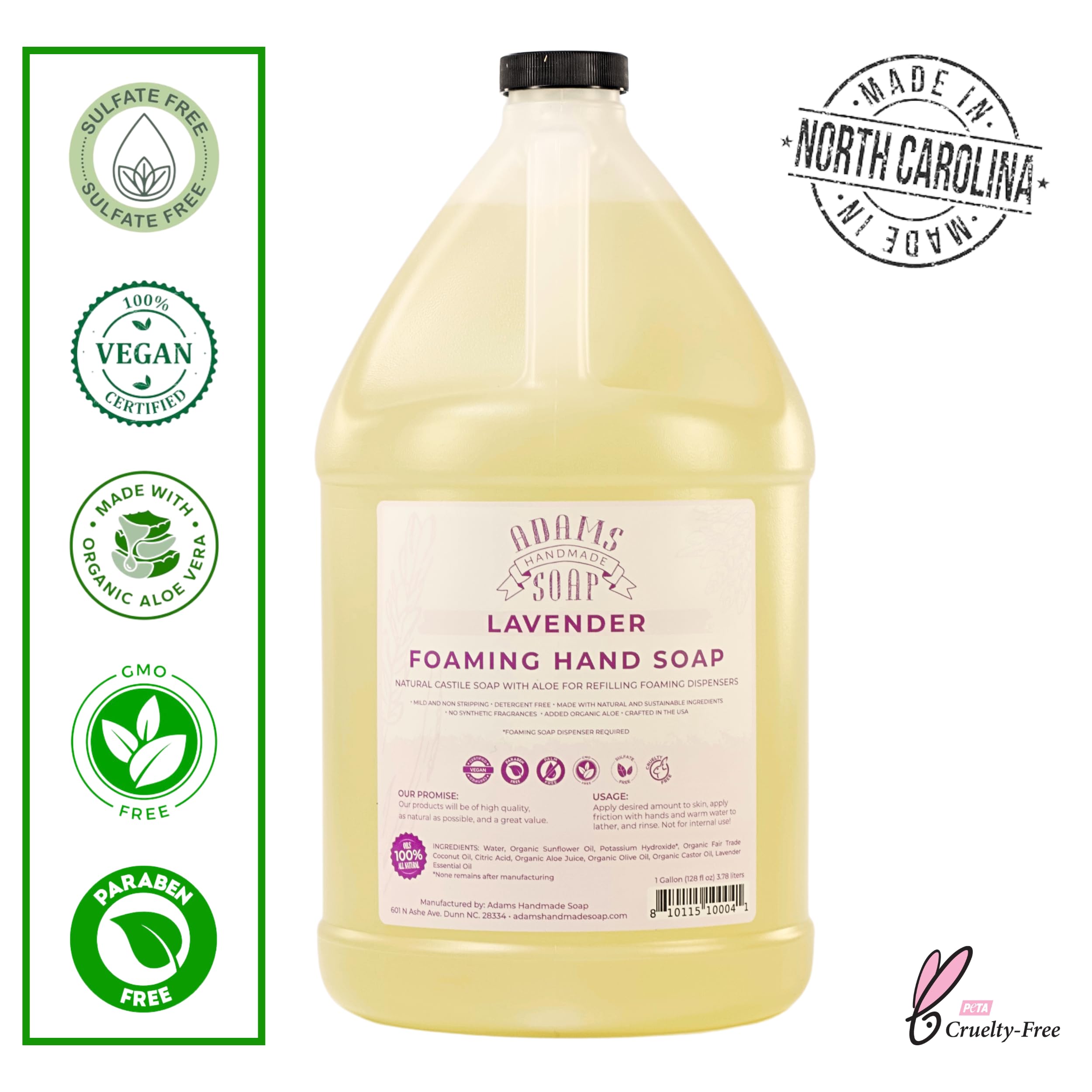 Adams Savon Liquide Mousse Lavande - texture mousse légère et usage quotidien
