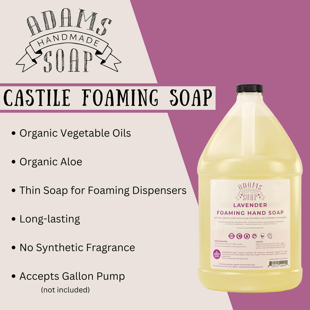 Adams Savon Liquide Mousse Lavande - emballage galon prêt à remplir un distributeur