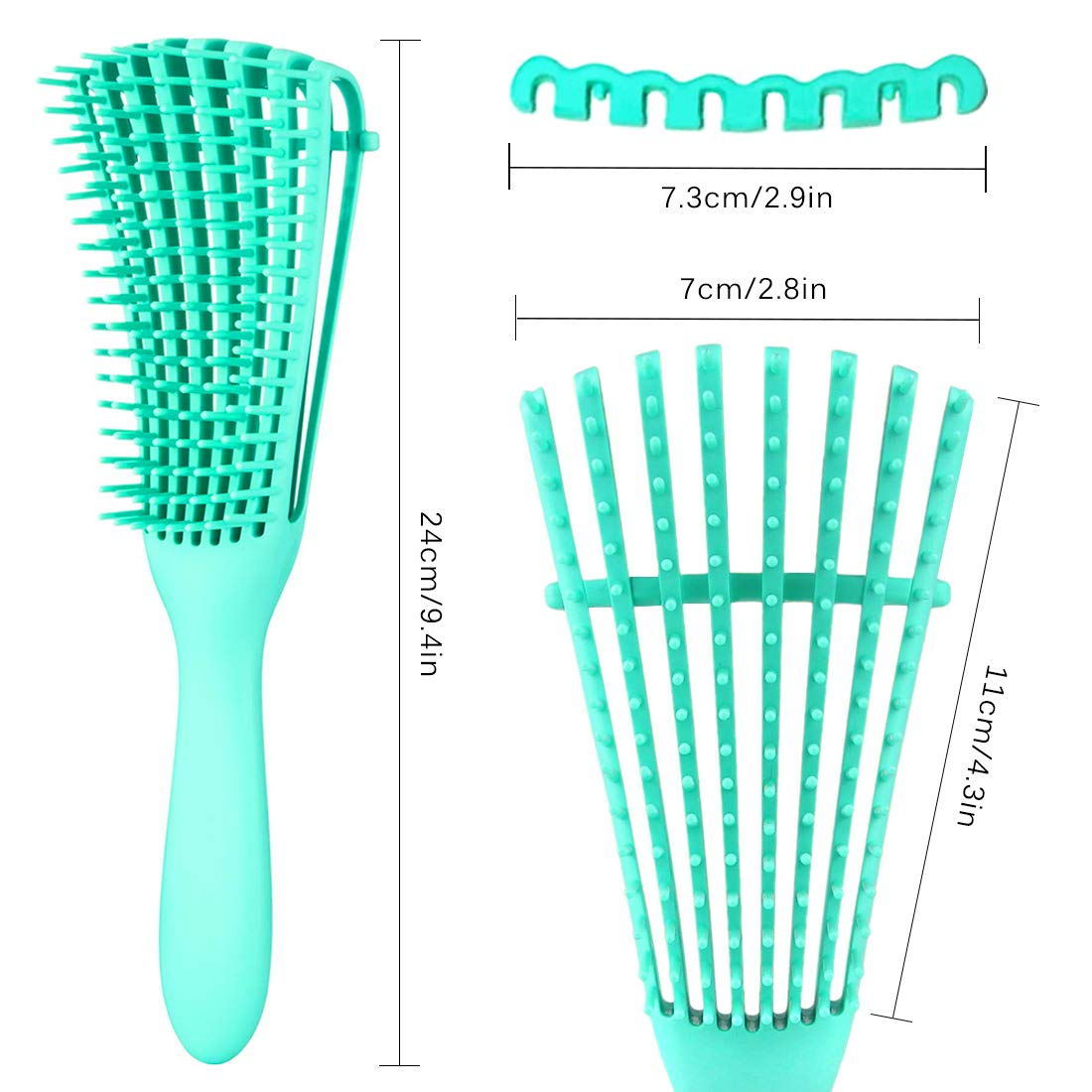Support détachable à l'arrière pour ajuster les poils de la brosse.