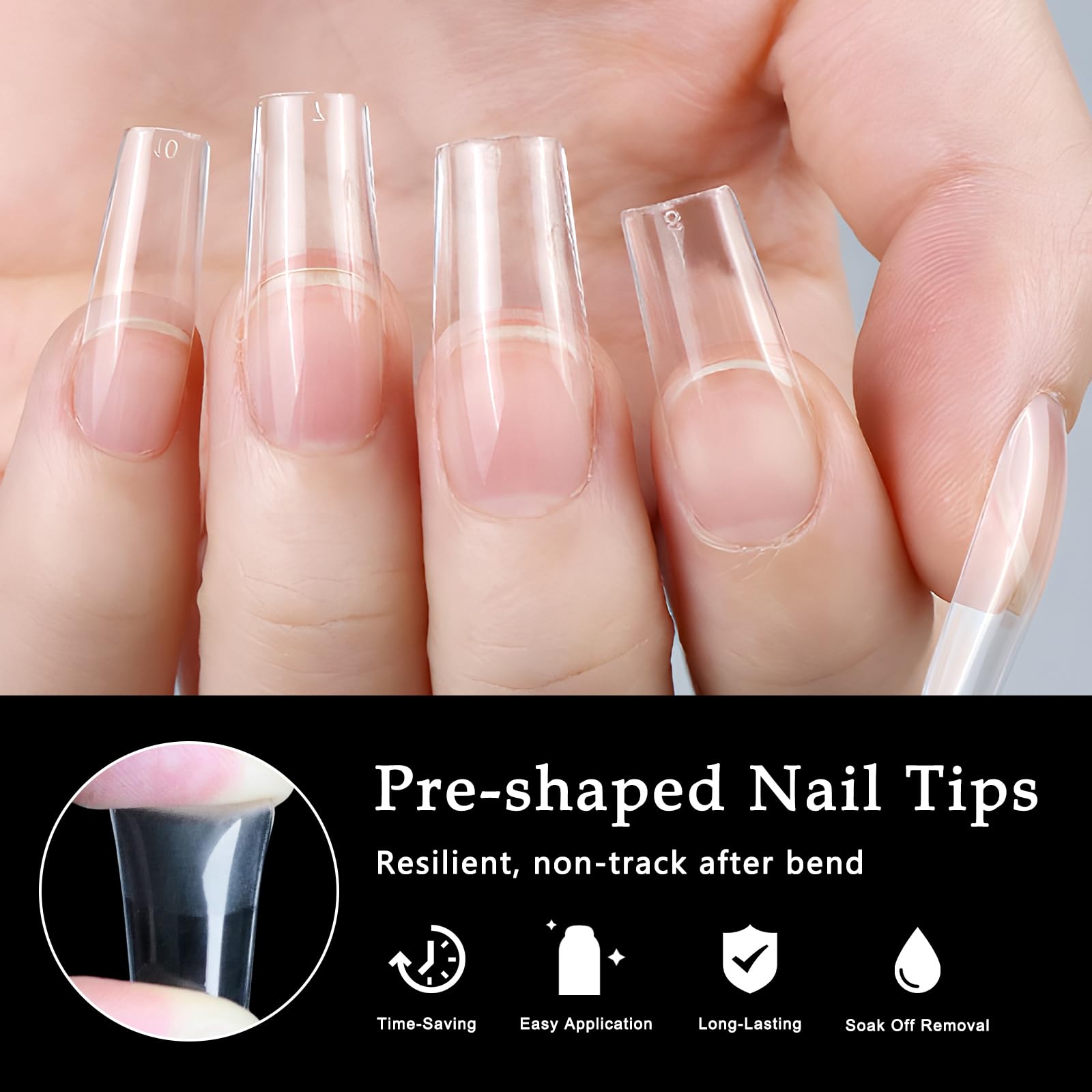 AddFavor gamme 12 tailles numérotées 0-11 adaptée à la plupart des ongles.