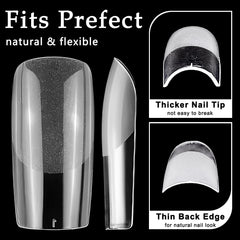 AddFavor ongles carrés transparents prêt à être décorés.