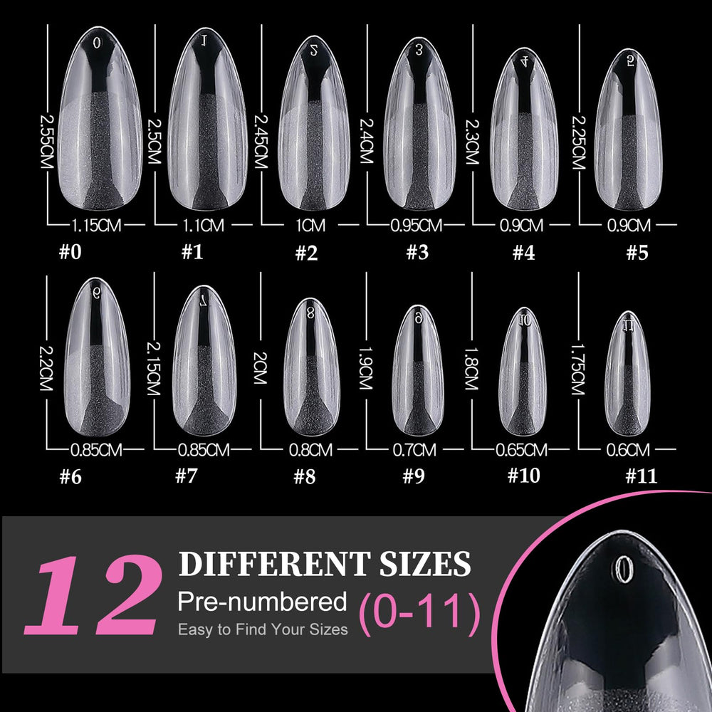 AddFavor ongles transparents amandes moyen – effet naturel et longue tenue.