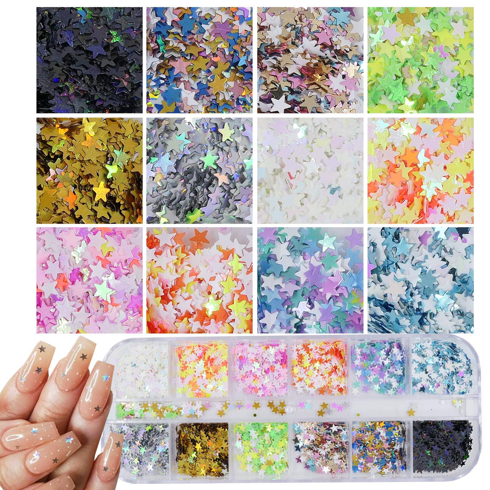 AddFavor paillettes ongles lune: brillance subtile pour des accents lunaires.