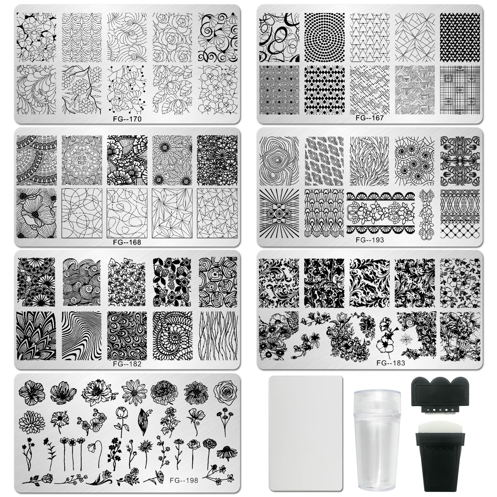 AddFavor plaque d'estampage feuilles pour motifs élégants sur les ongles