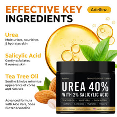 Applying Adellina Urea 40% to cracked heels to smooth rough skin.