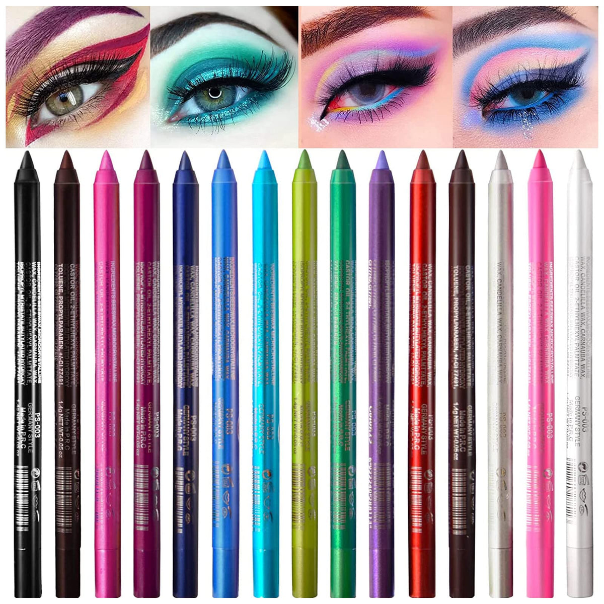 Ensemble ADIMANIS de feutres yeux 15 couleurs pour des looks variés.