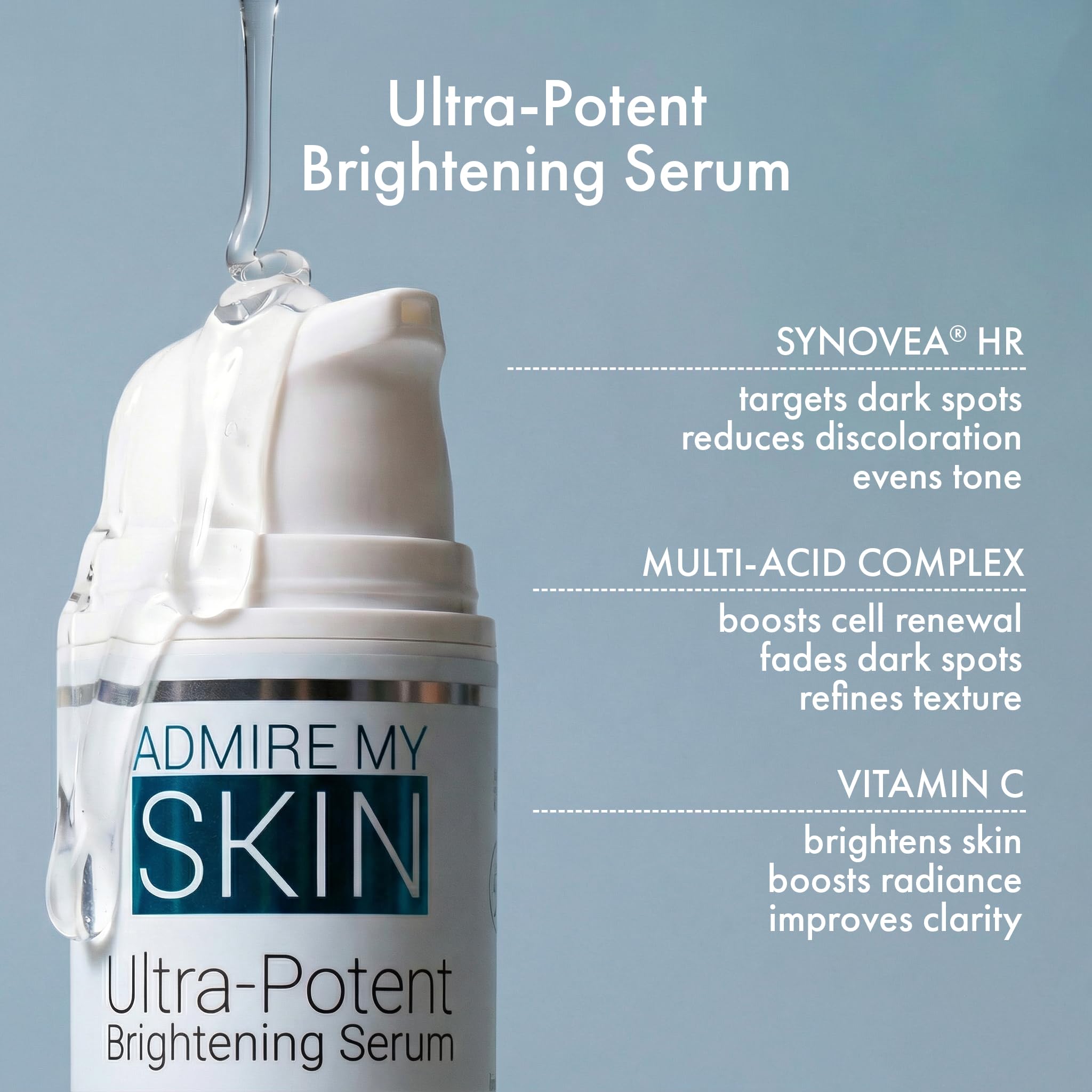 Ingrédients Synovea HR Admire My Skin, pour un teint éclatant.