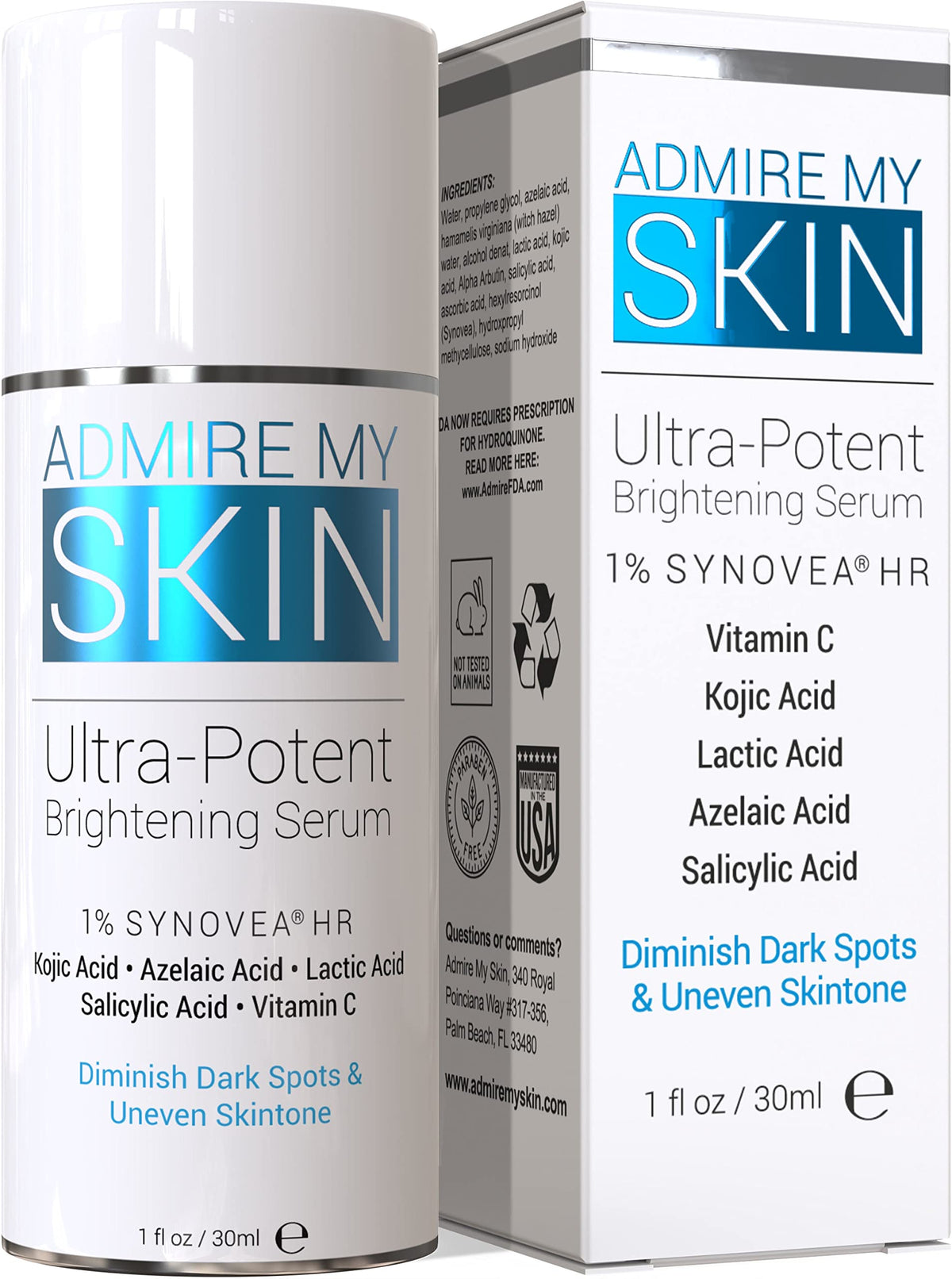 Sérum éclaircissant Admire My Skin pour le visage atténuant les taches.