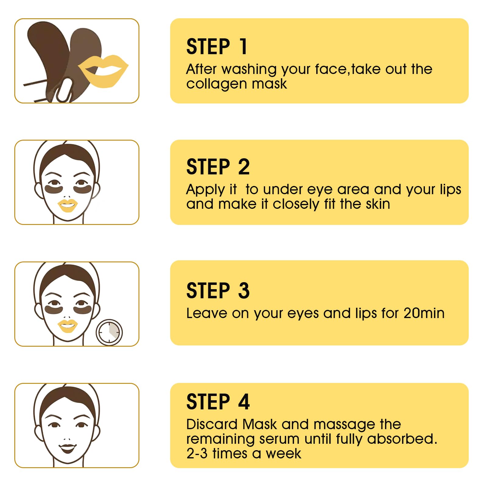 Ensemble-masques Collagen Cristal Adofect pour routine soin du visage.