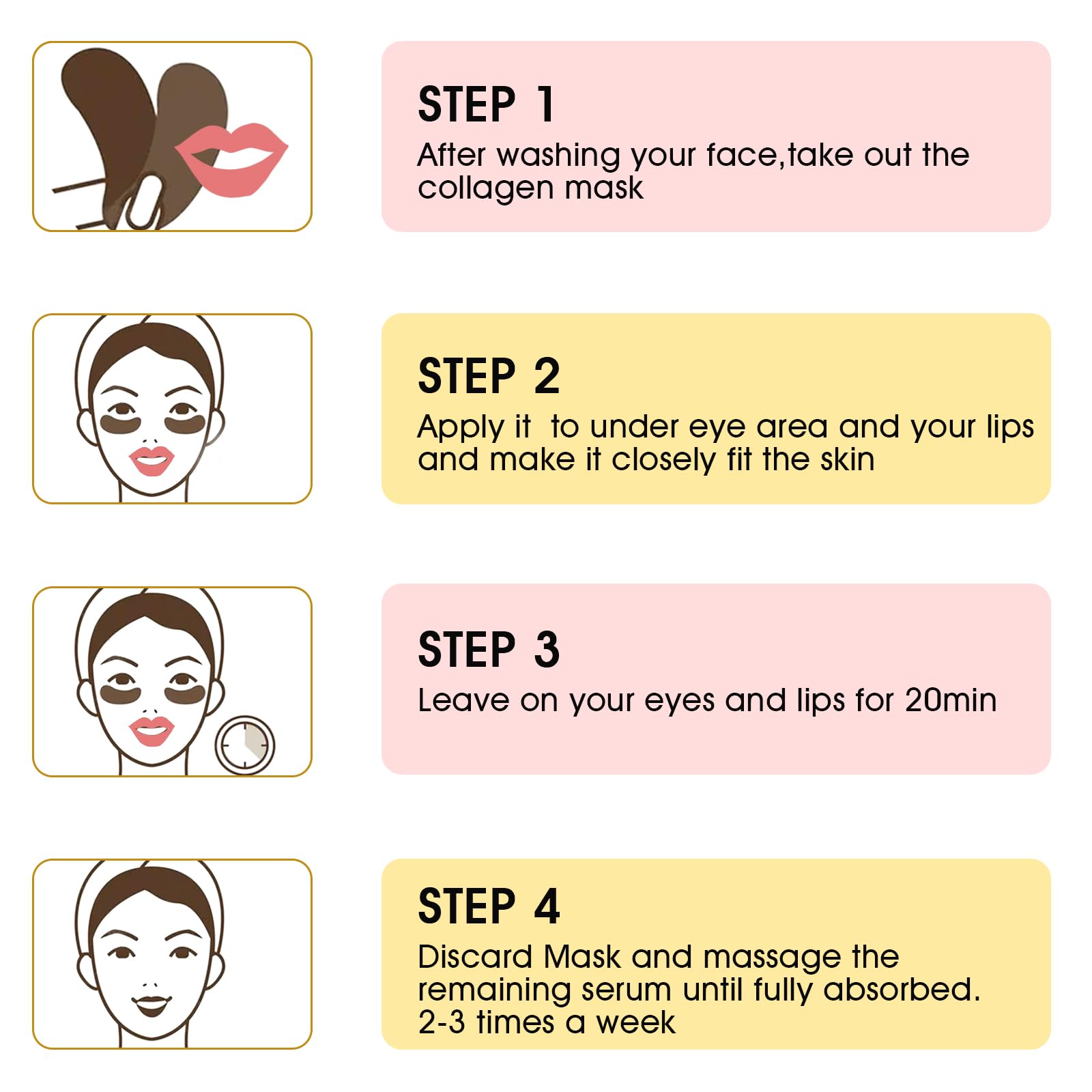 Masque lèvres Adofect or 24K douceur hydrate et lisse les lèvres.