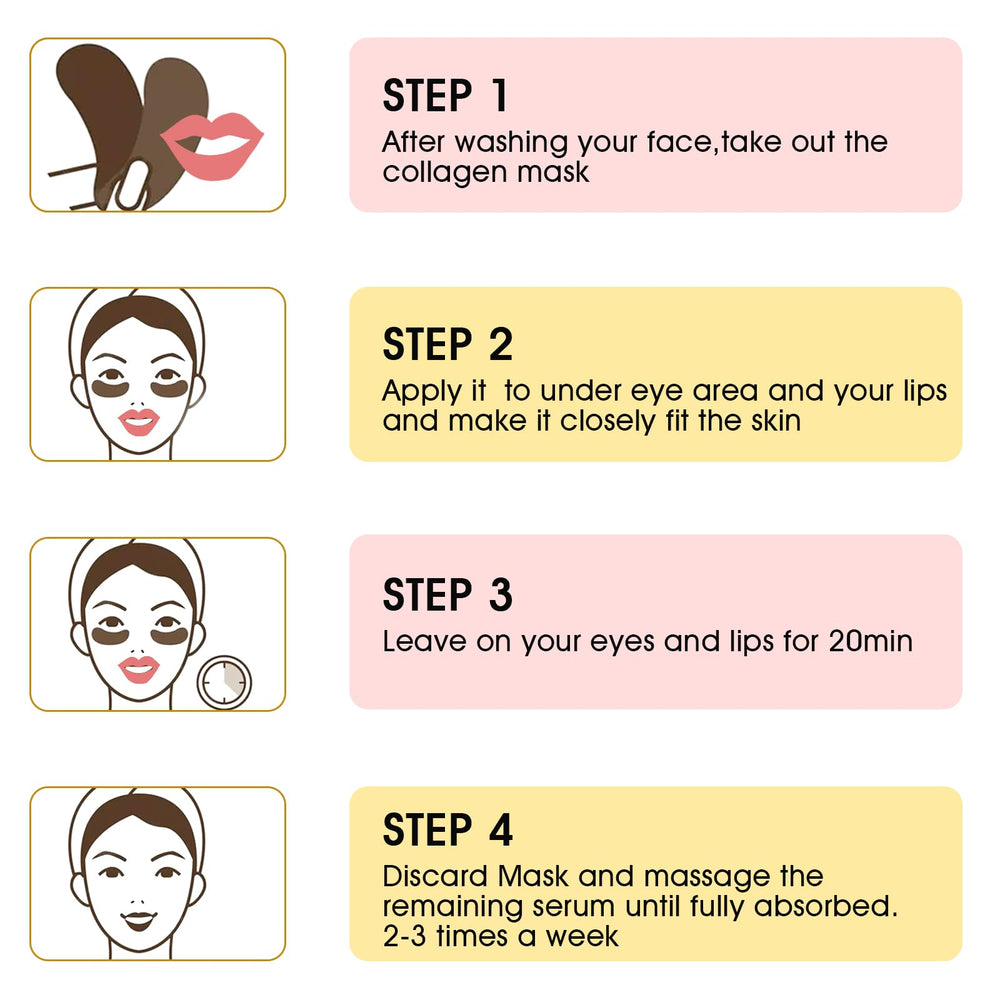 Masque lèvres Adofect or 24K douceur hydrate et lisse les lèvres.
