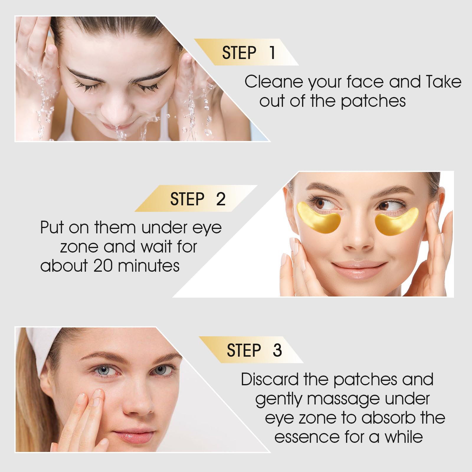 Adofect masque yeux Or 24K, ingrédients clés hydratants et nourrissants.