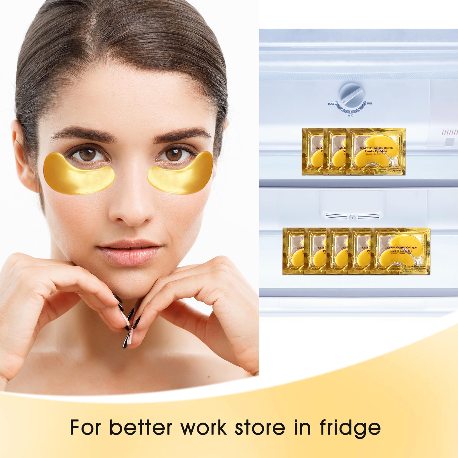 Adofect masque yeux Or 24K, packaging cadeau élégant et prêt à offrir.
