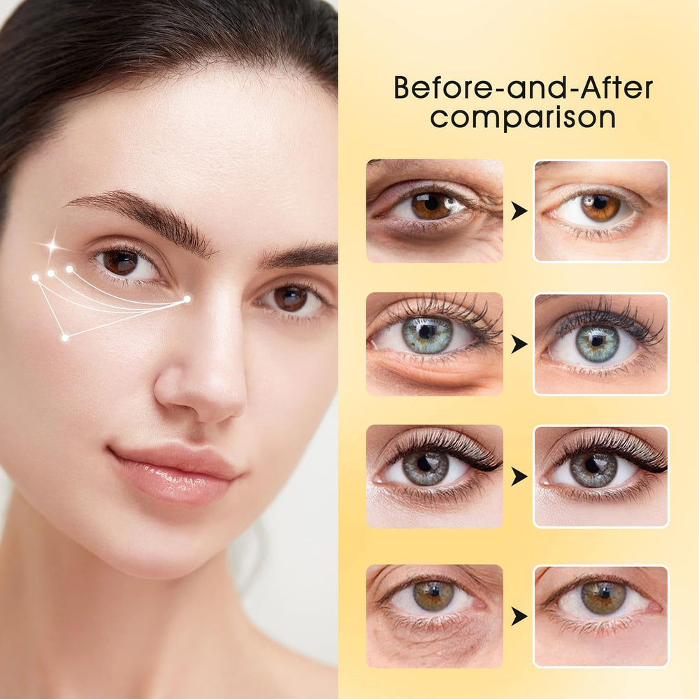 Adofect masque yeux Or 24K, poche doree, parfait pour un soin rapide.