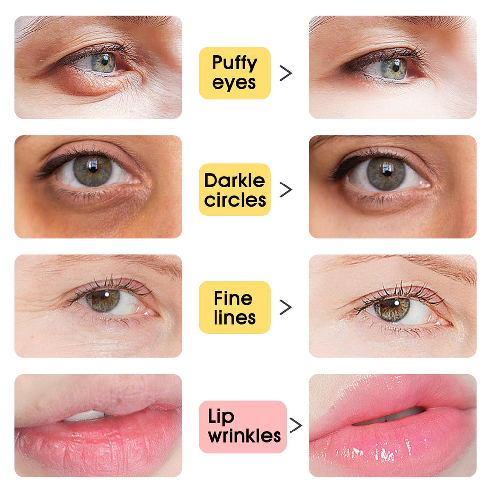 Patchs-yeux Adofect Doré pour estomper la fatigue et éclairer le regard.