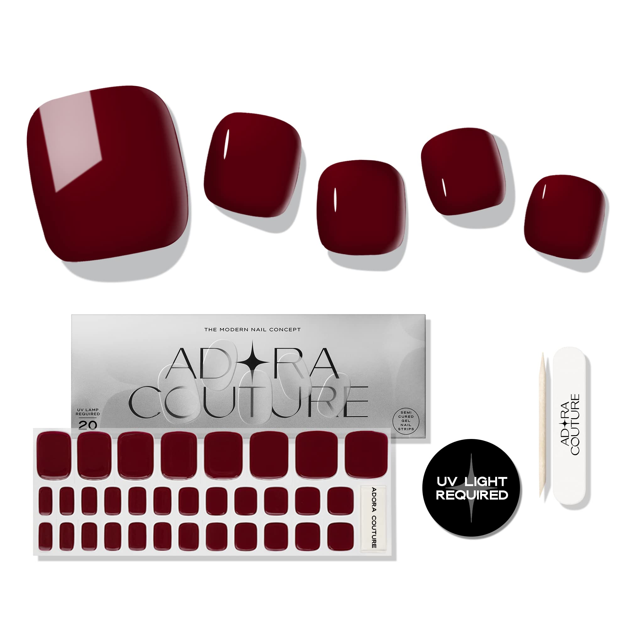 Bandes gel Adora Couture: application facile à domicile pour ongles des pieds.
