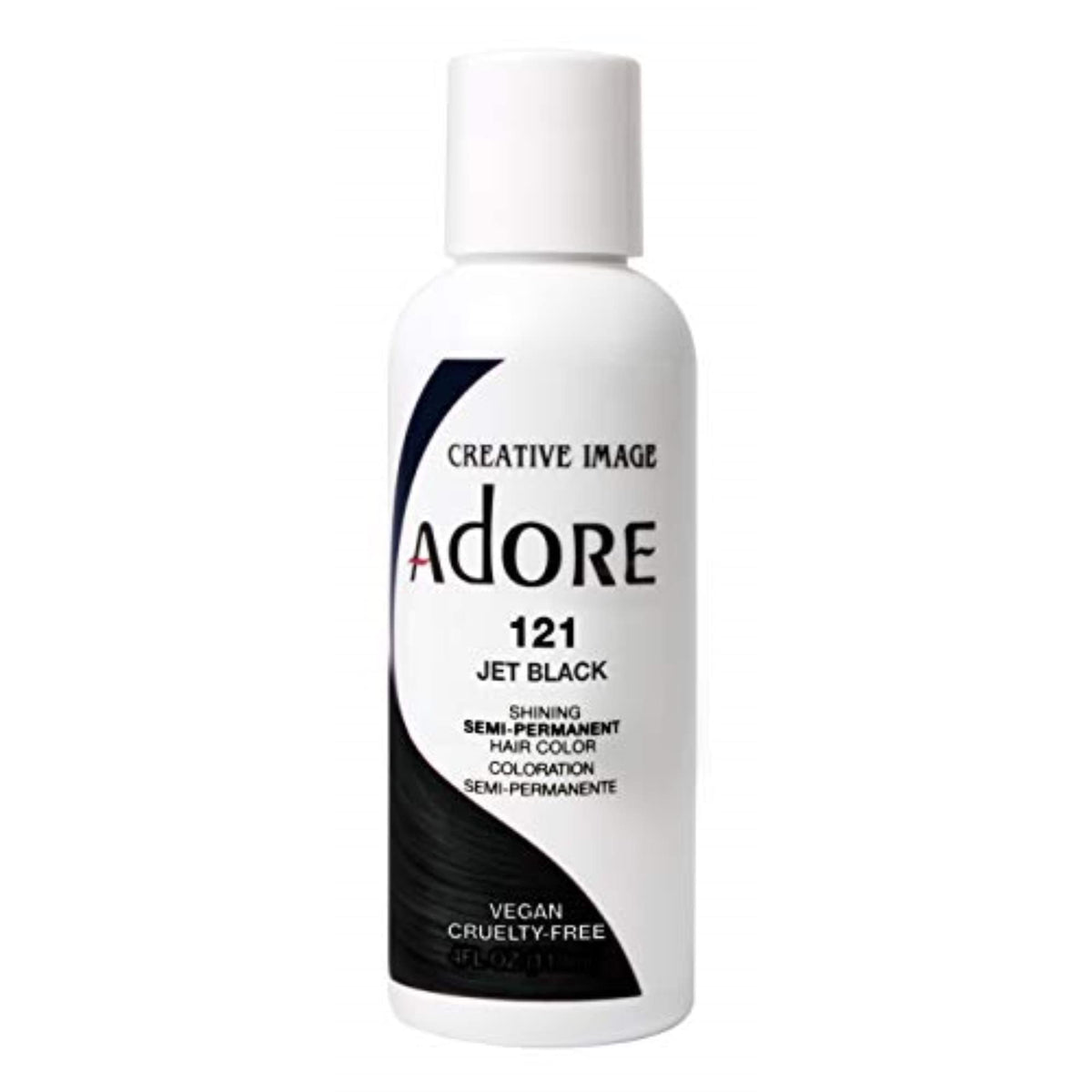 Adore couleur cheveux noir jet, bouteille: couleur riche et longue tenue.