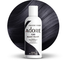 Bouteille Adore Coloration Cheveux Noir Velours prête à l’emploi, couverture intense.