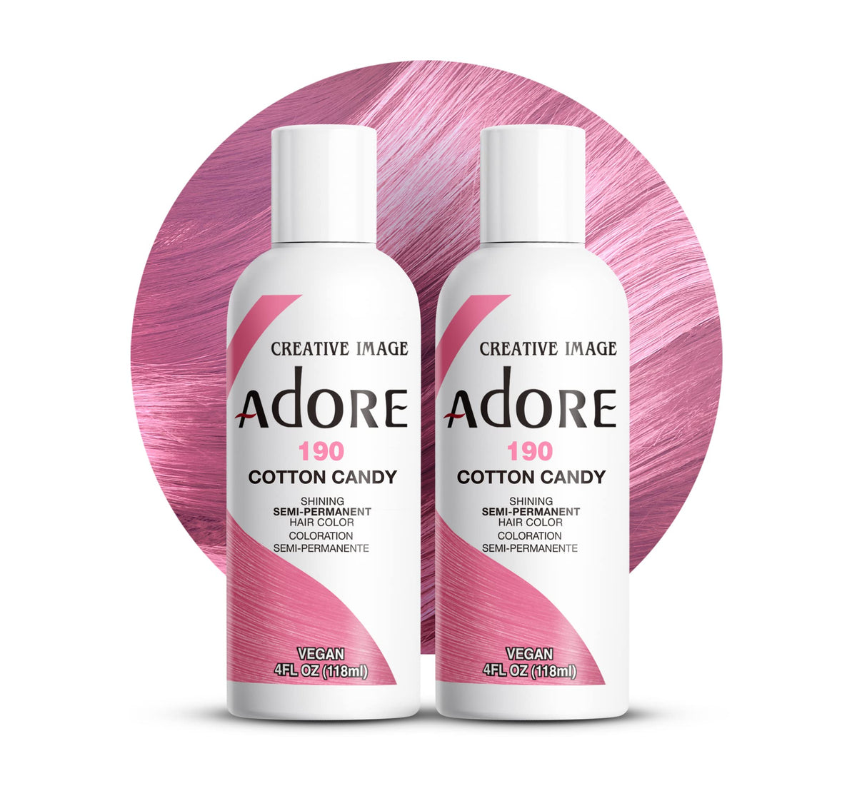 Adore coloration cheveux Rose Sucré – Bouteille prête à l’emploi pour une couleur durable.