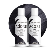 Adore couleur semi-permanente Noir Velours — bouteille prête à l’emploi pour une couleur durable.