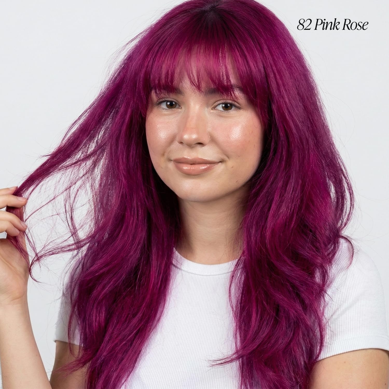 Adore coloration semi permanente 082 rose vif – sur cheveux, couverture homogène.