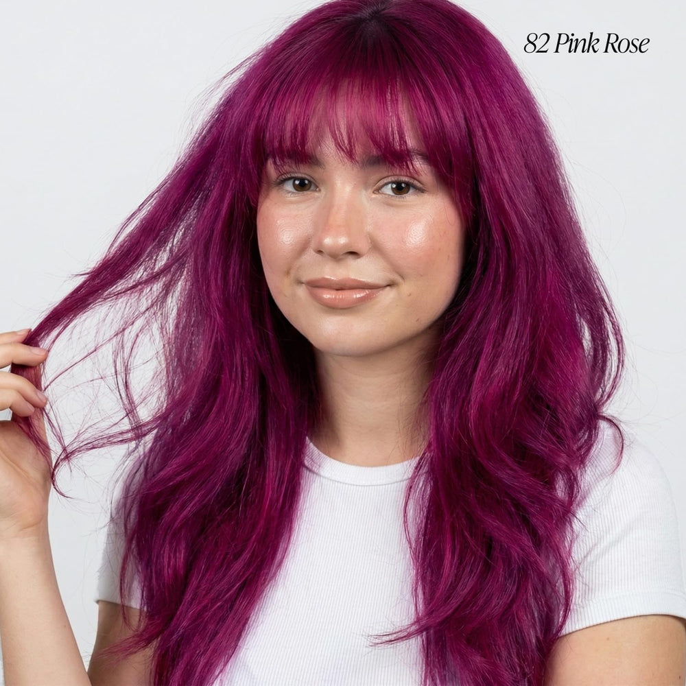 Adore coloration semi permanente 082 rose vif – sur cheveux, couverture homogène.