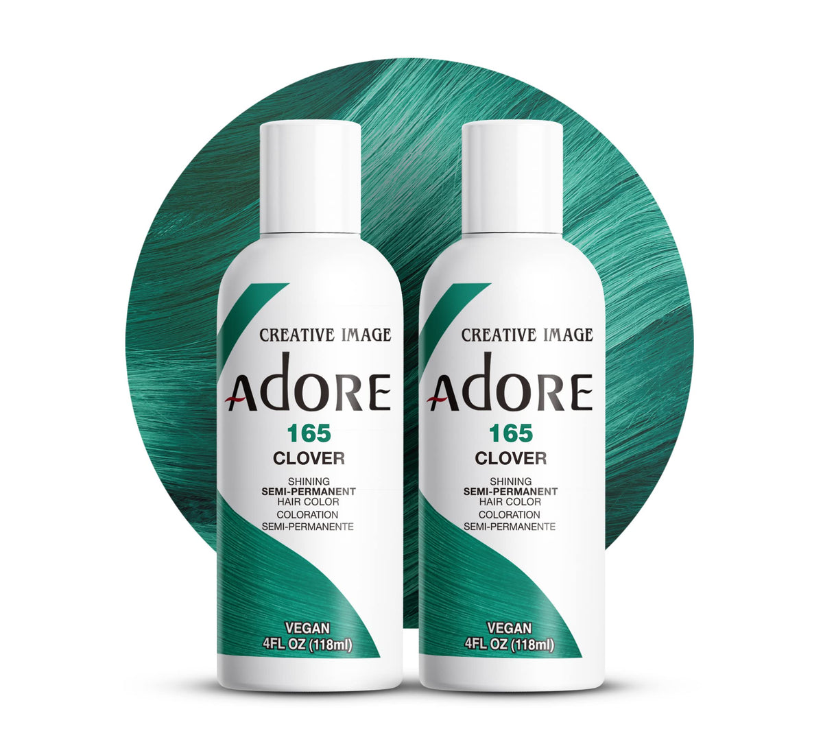 Adore coloration semi-permanente 165 Clover – bouteille prête à appliquer, couleur vive et durable