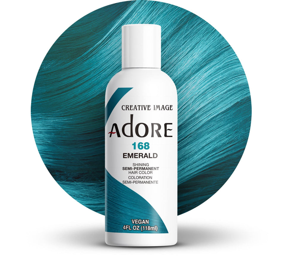 Adore Émeraude: flacon prêt à l’emploi pour couleur verte intense et durable.