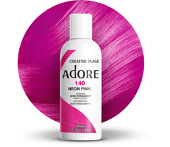 Adore Neon Pink teinture-bouteille: couleur vive et durable jusqu’à 4 semaines.