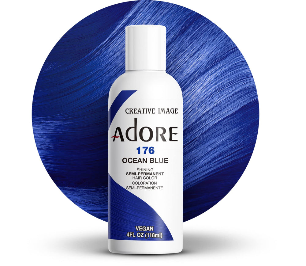 Adore Ocean Blue – bouteille prête à l’emploi pour colorer les cheveux.