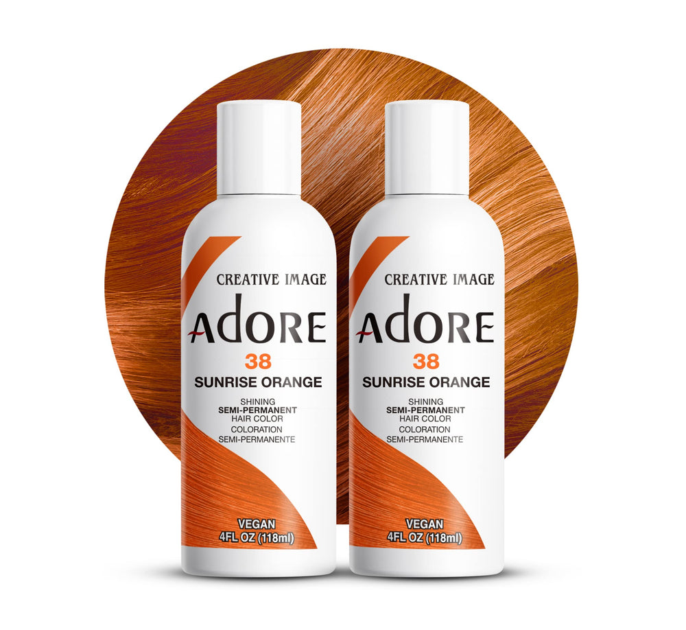 Adore Orange Soleil Levant – bouteille prête à l’emploi pour une teinture semi-permanente éclatante.