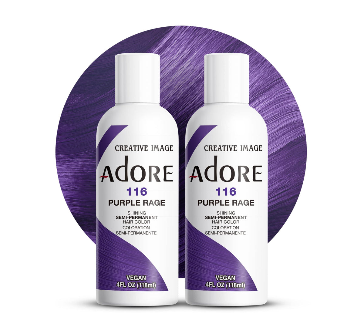 Adore teinture pourpre intense – bouteille 2-pack, couleur durable sans ammoniaque.