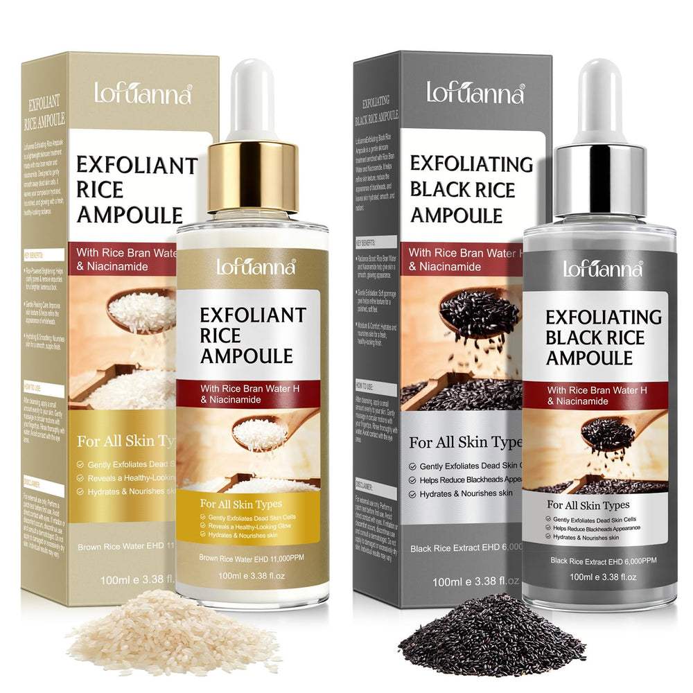 ADSBJUX riz-noire-bouteille, serum exfoliant pour visage et pores resserrés.