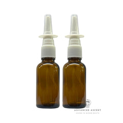 ADVANCED ASCENT, bouteille ambrée 28 ml avec pulvérisateur nasal et protection UV.