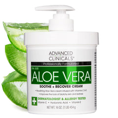 Advanced Clinicals Aloe Vera Lotion, bouteille: hydratation douce et peau rafraîchie.