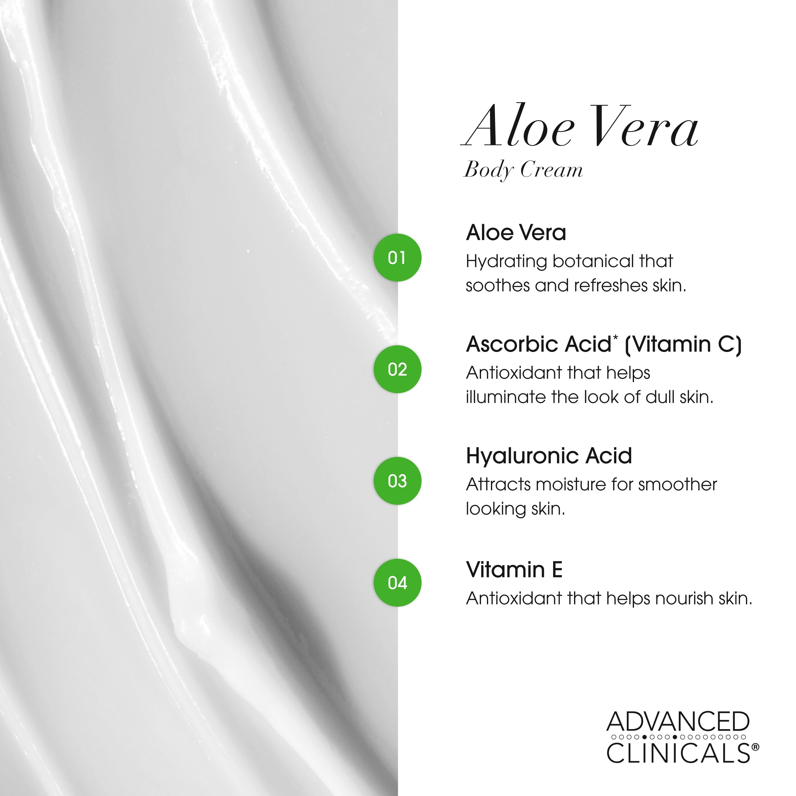 Advanced Clinicals Aloe Vera Lotion, huile d'olive: hydratation profonde sans fini gras.