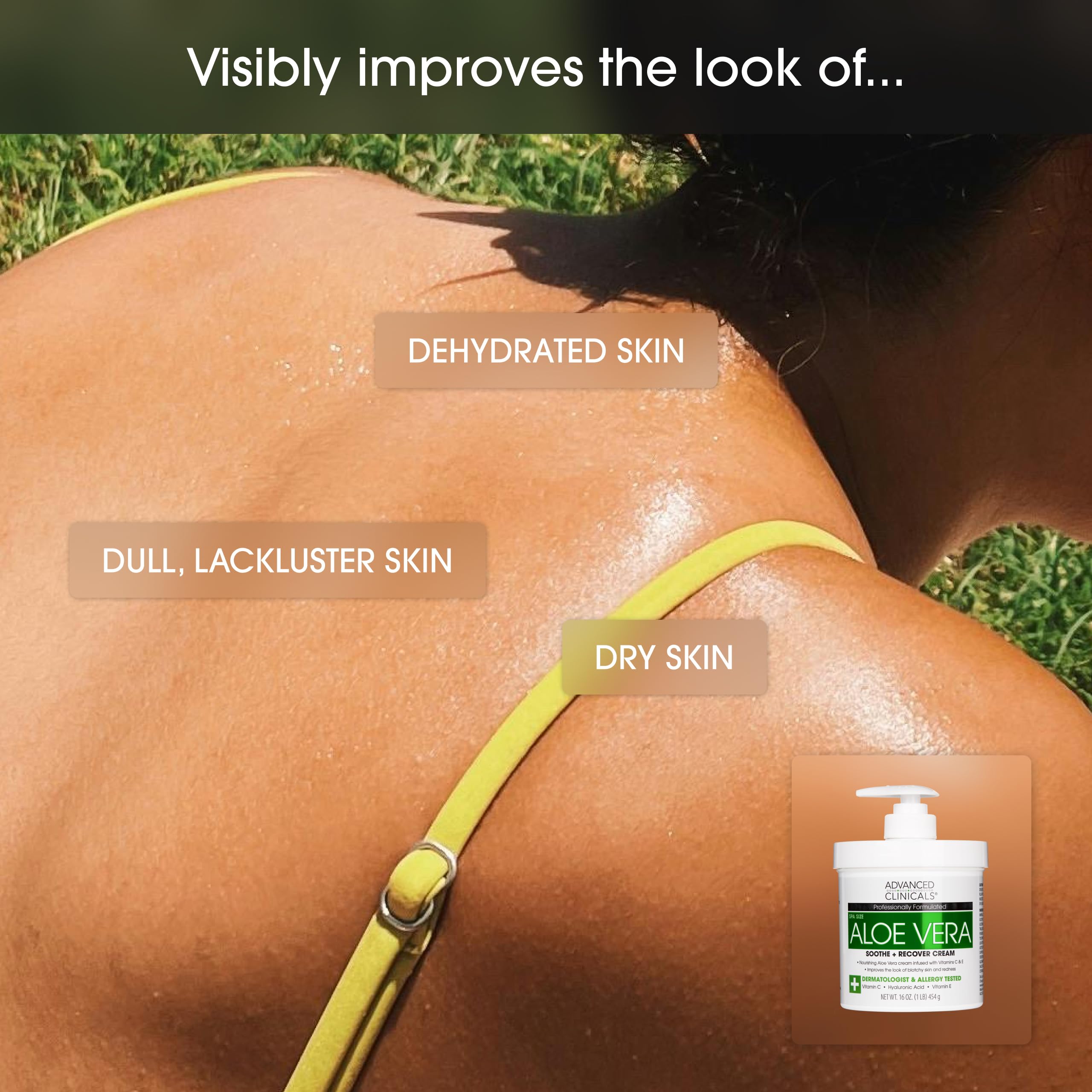 Advanced Clinicals Aloe Vera Lotion, vitamine E: protection émolliente pour la peau.