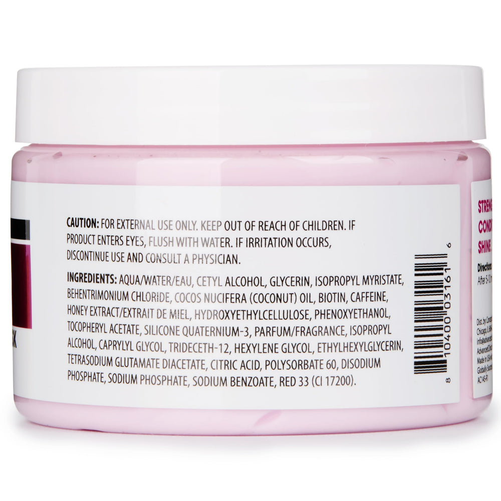 Masque capillaire Biotine Advanced Clinicals, utilisation hebdomadaire recommandée.
